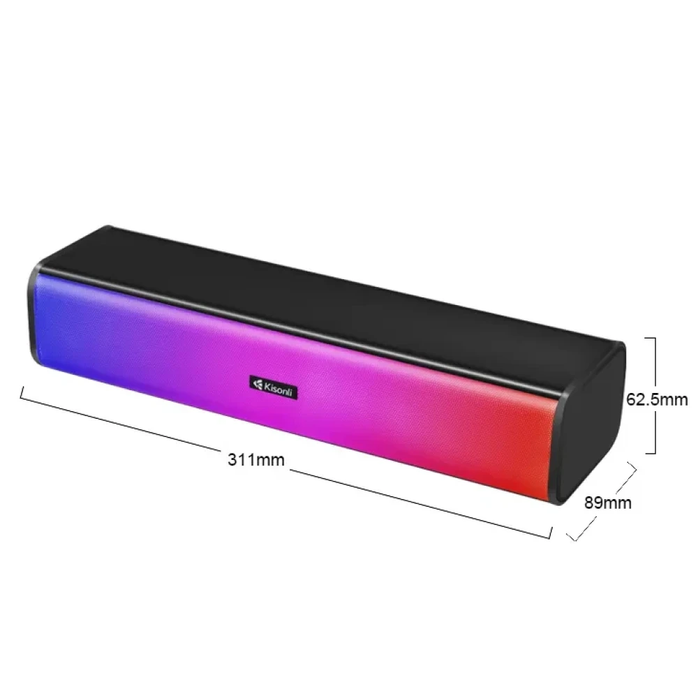 Kisonli Speaker Multimedia I-630 Usb Plug Rgb Colorful Light - Pakistan