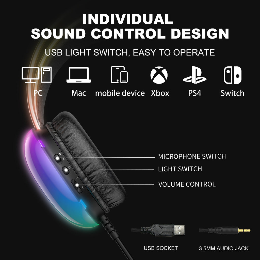 Onikuma-x25 Pro Rgb Head Beam With Mic 3.5mm Durable Stereo Surround Gaming Headset Black (2)
