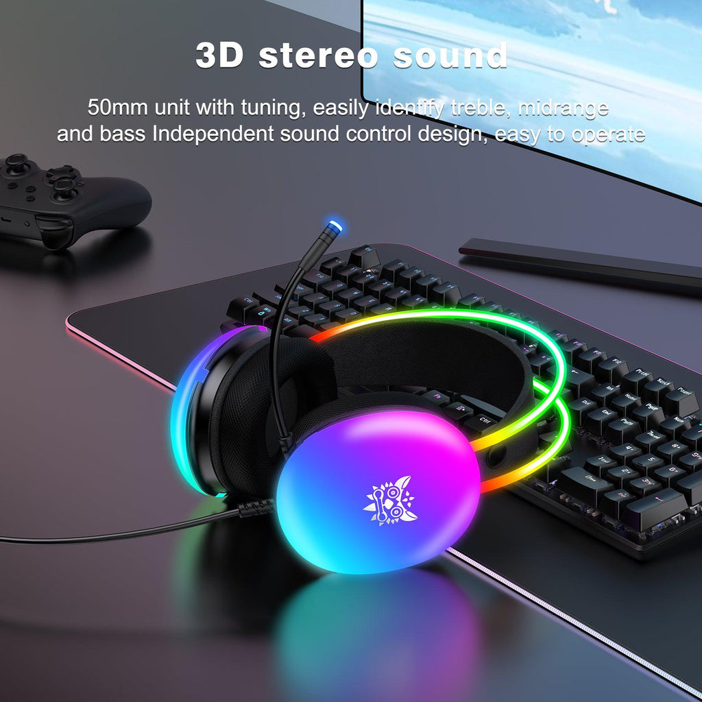 Onikuma-x25 Pro Rgb Head Beam With Mic 3.5mm Durable Stereo Surround Gaming Headset Black (3)
